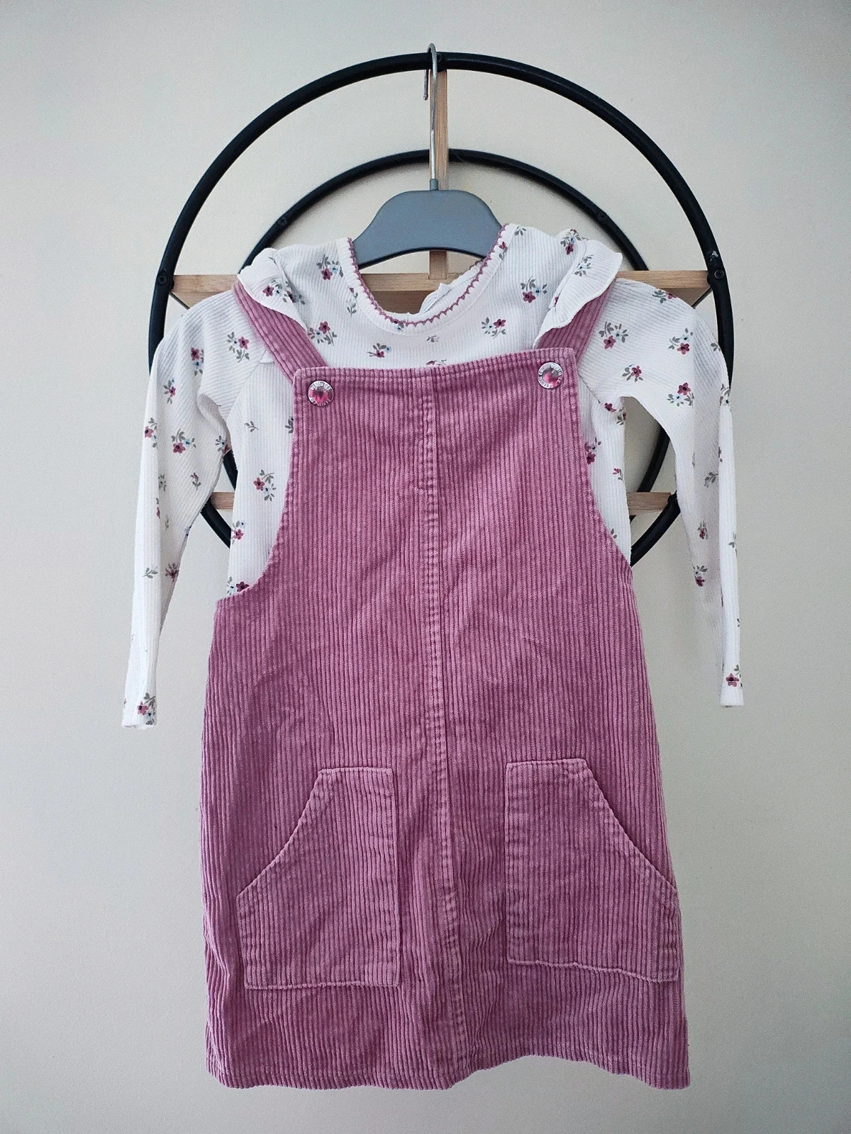 4 5 ans ensemble teeshirt et robe côtelé